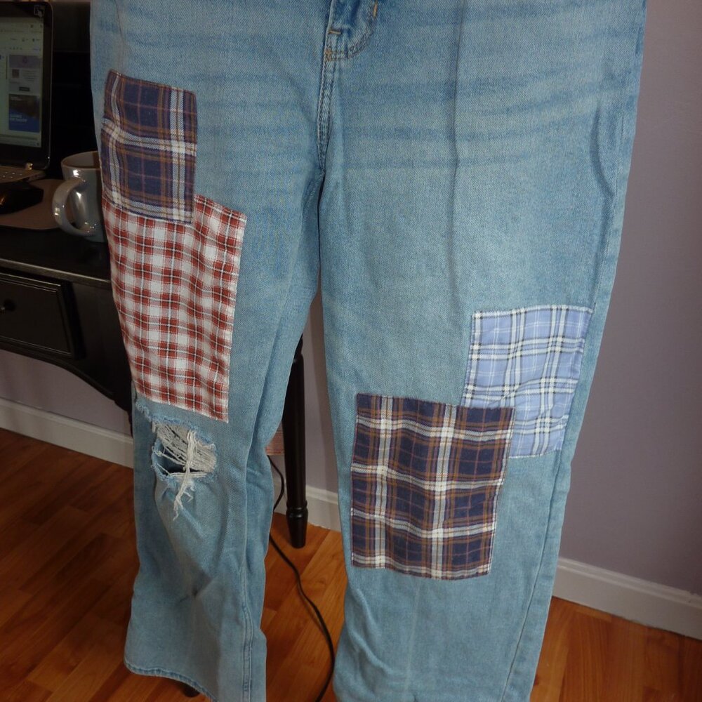Hollister Jeans  28x31 Ultra High-Rise Dad Blue Vintage Stretch Patchwork - Picture 5 of 5